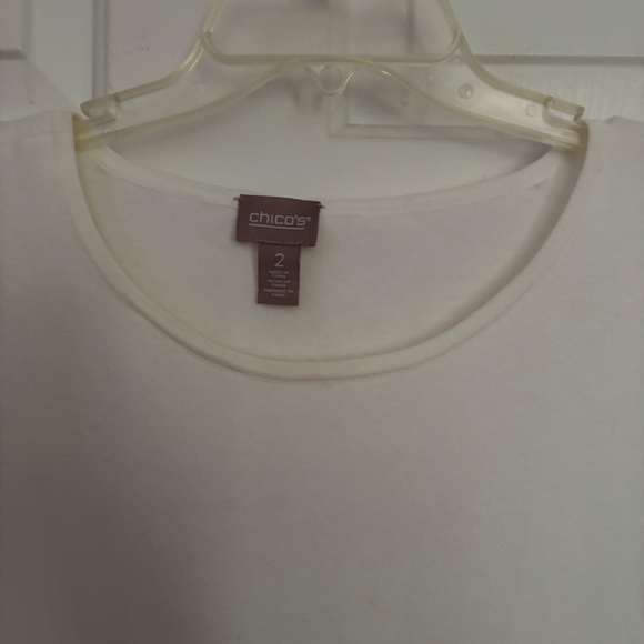 Chico's White & Black 3/4 Sleeves Tunic Size 2 - Picture 6 of 6